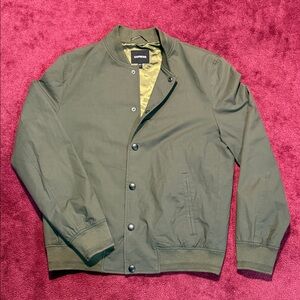 Express Men's Olive Bomber Button Jacket New